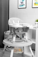 Стол За Хранене Velmo 3В1 Grey Caretero --- BebeMama