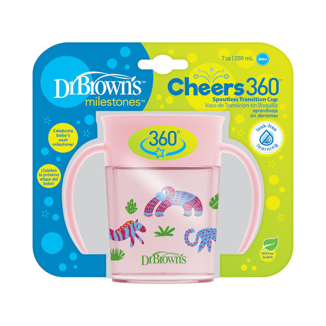 Чаша Cheers 360° С Дръжки 200 Мл. Розова --- BebeMama
