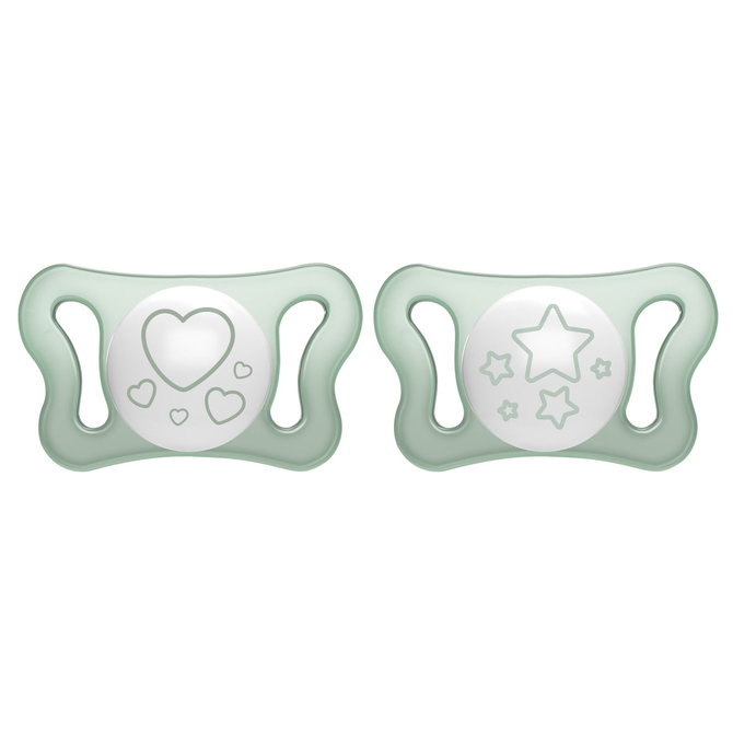 Залъгалка Physio Micro Glowing Silicone 0-2 - 2 Бр. --- BebeMama