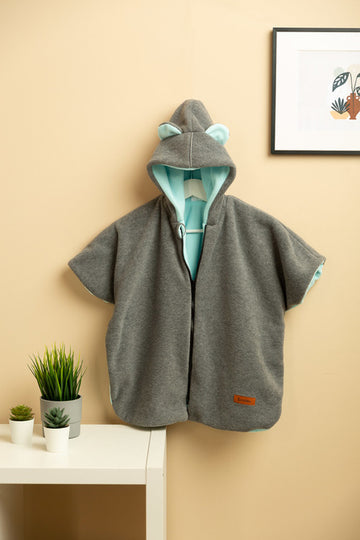 Пончо Grey Melange / Turquoise -  -  - BebeMama