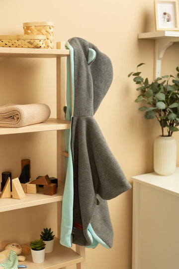 Пончо Grey Melange / Turquoise -  -  - BebeMama