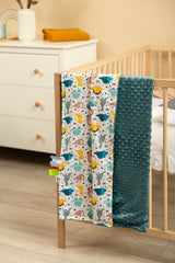 Одеяло Minky Emerald Dinosaurs 75 X 100 --- BebeMama