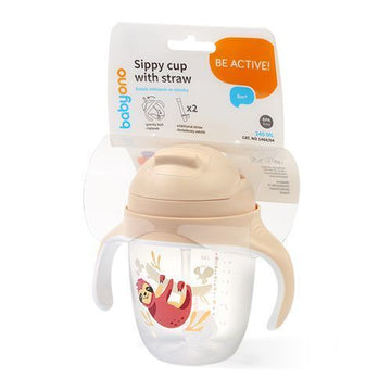 Чаша Sippy Със Сламка Бежова -  -  - BebeMama