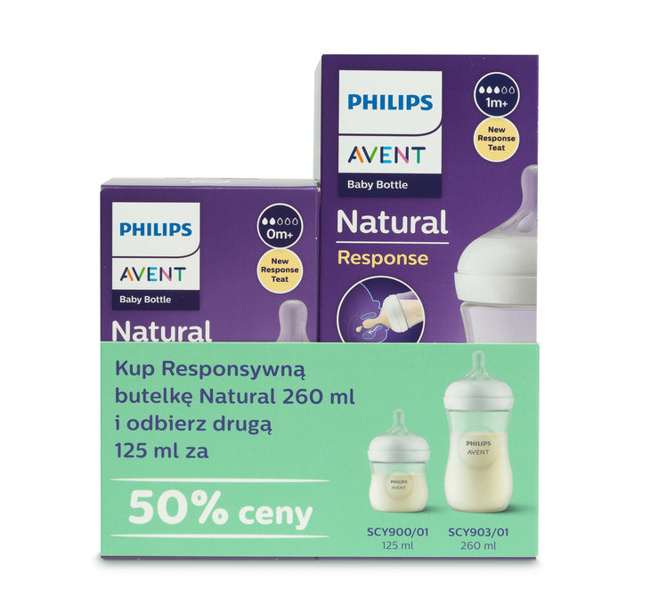Комплект Бутилка 260Ml + Бутилка 125Ml Responsive Natural --- BebeMama