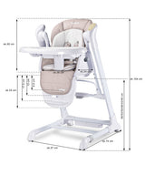 Столче За Хранене И Електрическа Люлка 2В1 Индиго Light Grey Caretero --- BebeMama