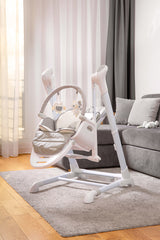 Столче За Хранене И Електрическа Люлка 2В1 Индиго Grey Caretero --- BebeMama