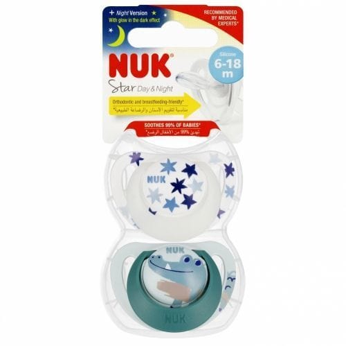 Залъгалка Star Day & Night 6-18 2 Броя Nuk