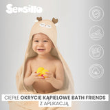 Бебешка Хавлия С Качулка 100X100 См Мече Бяло Sensillo