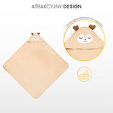 Бебешка Хавлия С Качулка 100X100 Cм Слон Сив Sensillo
