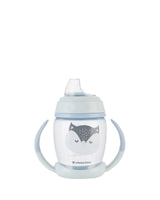 Cana cu cioc de silicon 200ml Happy Face Albastră