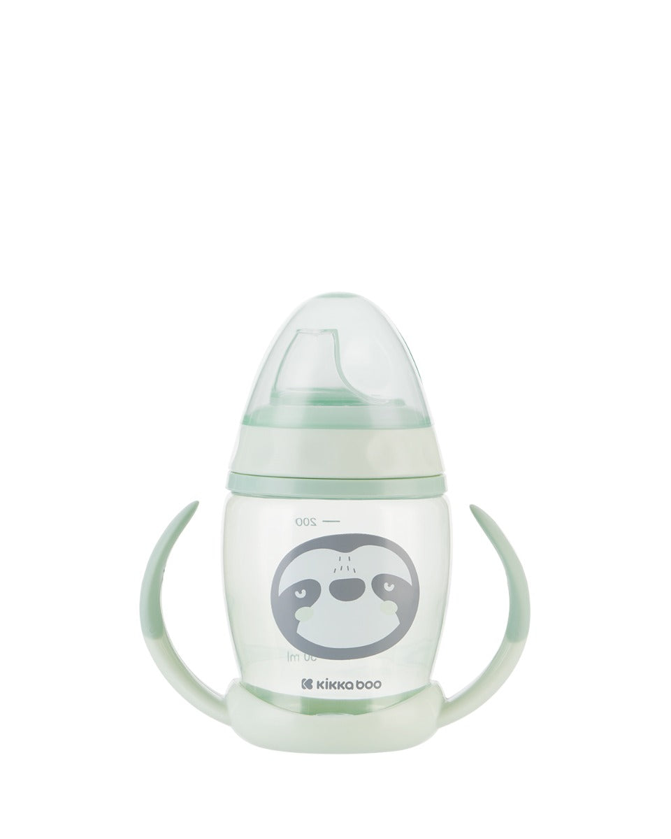 Cana cu cioc de silicon 200ml Happy Face Mint 
