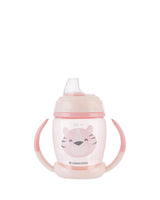 Чаша Със Силиконов Накрайник 200Мл Happy Face Pink