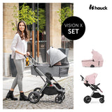 Бебешка Количка 2в1 Vision X Set Silver Melange Rose Hauck
