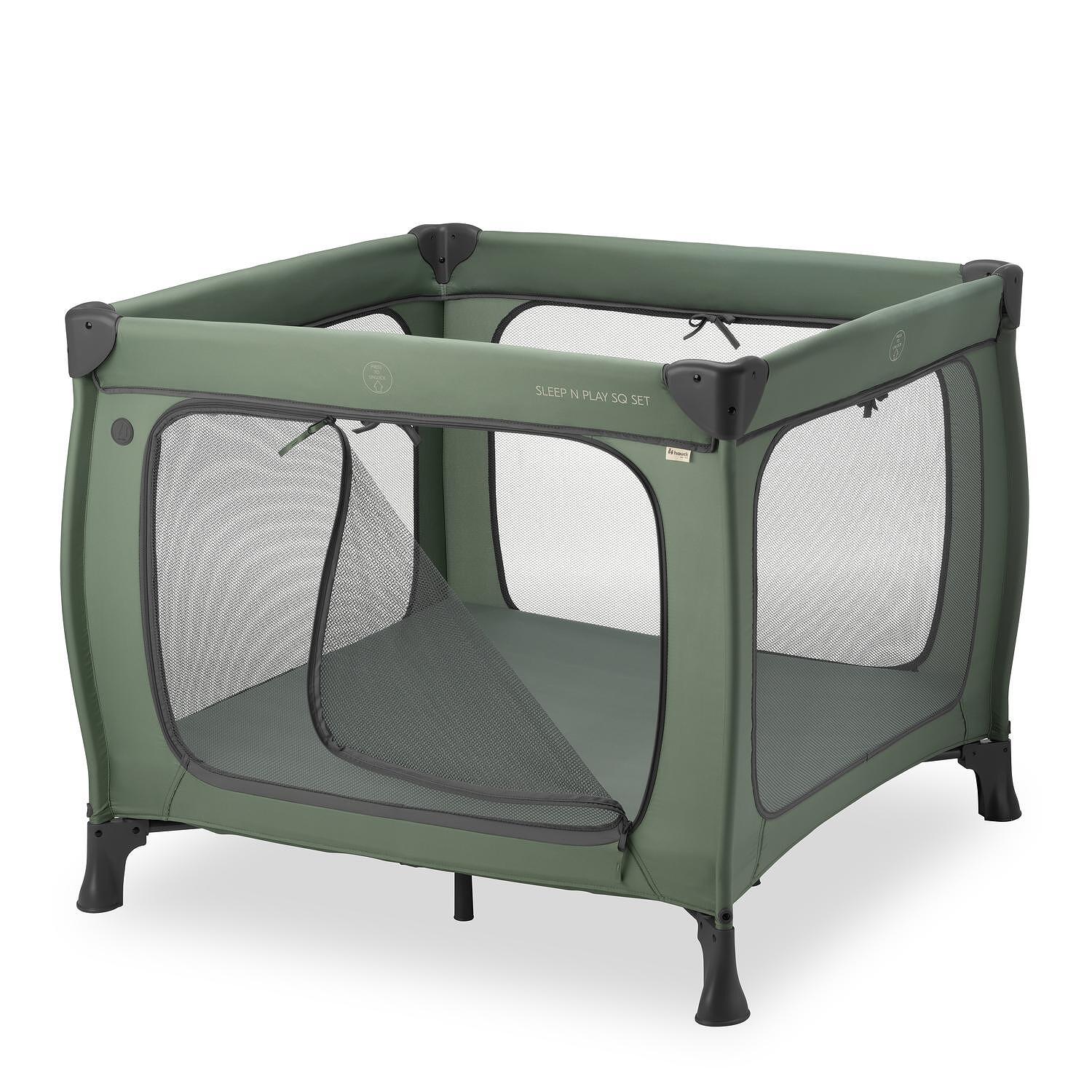 Бебешка Кошара За Игра Sleep N Play Sq Set Dark Green Hauck