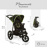 Детска Количка Триколка Runner Black Neon Yellow Hauck