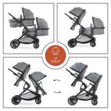 Детска Количка За Близнаци Atlantic Twin Melange Grey Hauck