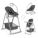 Детско Столче За Хранене Sit N Relax 3в1 Dark Grey Hauck