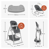 Детско Столче За Хранене Sit N Relax 3в1 Dark Grey Hauck