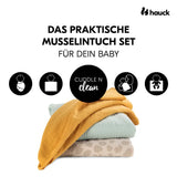 Комплект Пелени От Муселин 3 Бр Cuddle N Clean Honey Mint Leo Natural Hauck