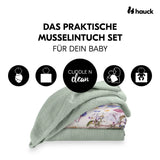 Комплект Пелени От Муселин 3 Бр Cuddle N Clean Sage Beige Floral Hauck