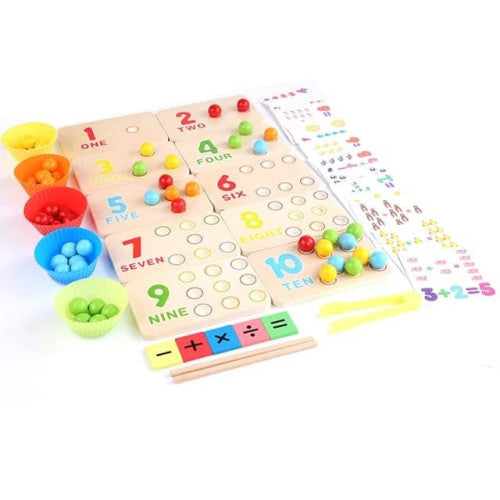 Игра За Броене С Цифри, Топчета И Пинсета - Монтесори - Занимателни Играчки - Smartbaby - BebeMama