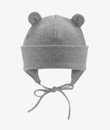 Бебешка Памучна Шапка С Уши И Връзки Grey Iltom
