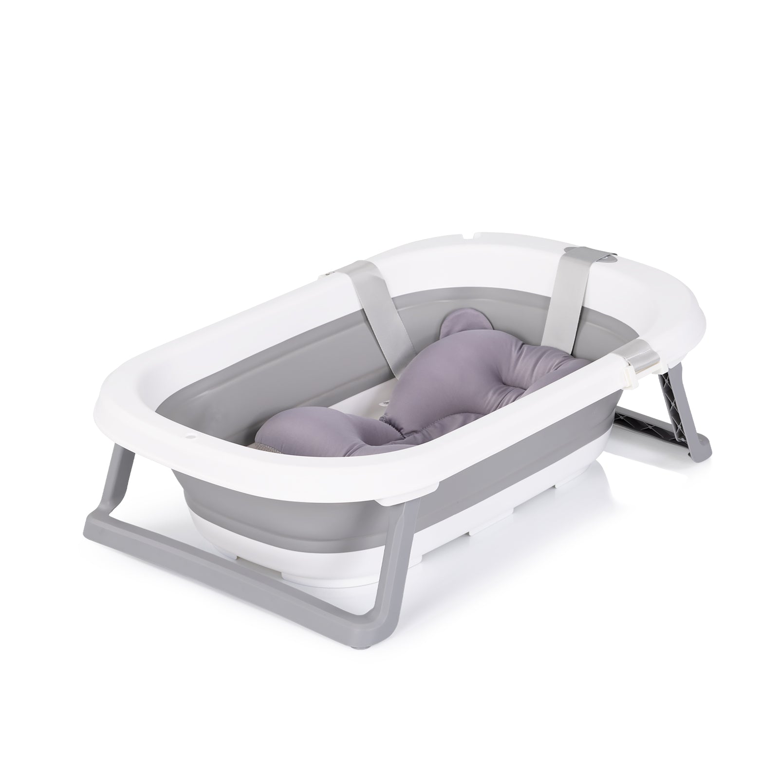 Cadă de baie pliabilă cu plasă Isla (81 cm) - Gri