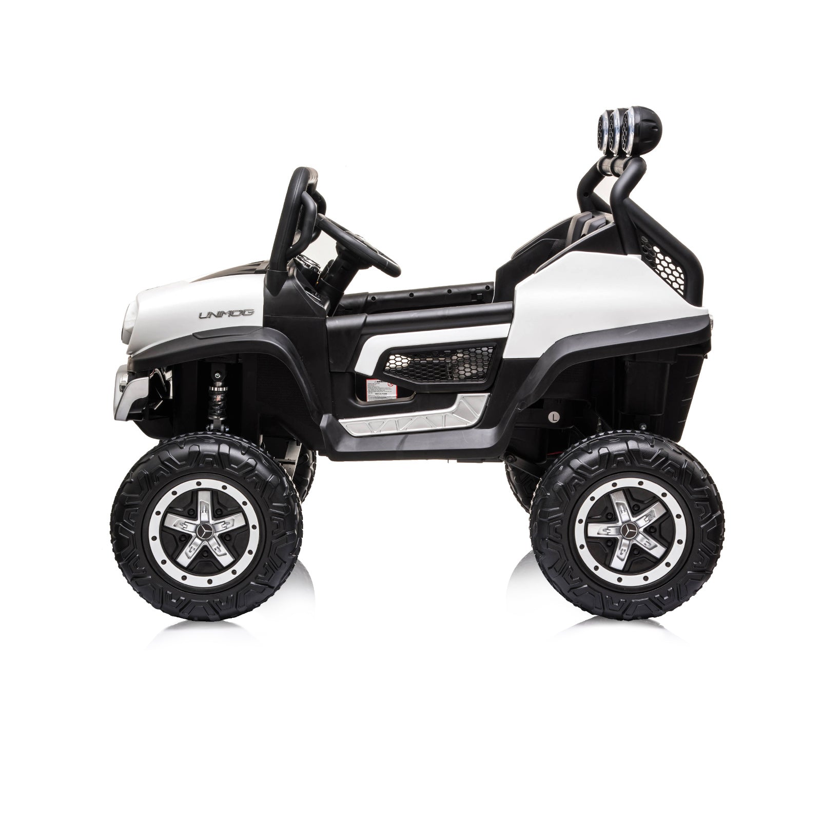 Eл. Джип Mercedes Unimog Бял Eva, Кожена