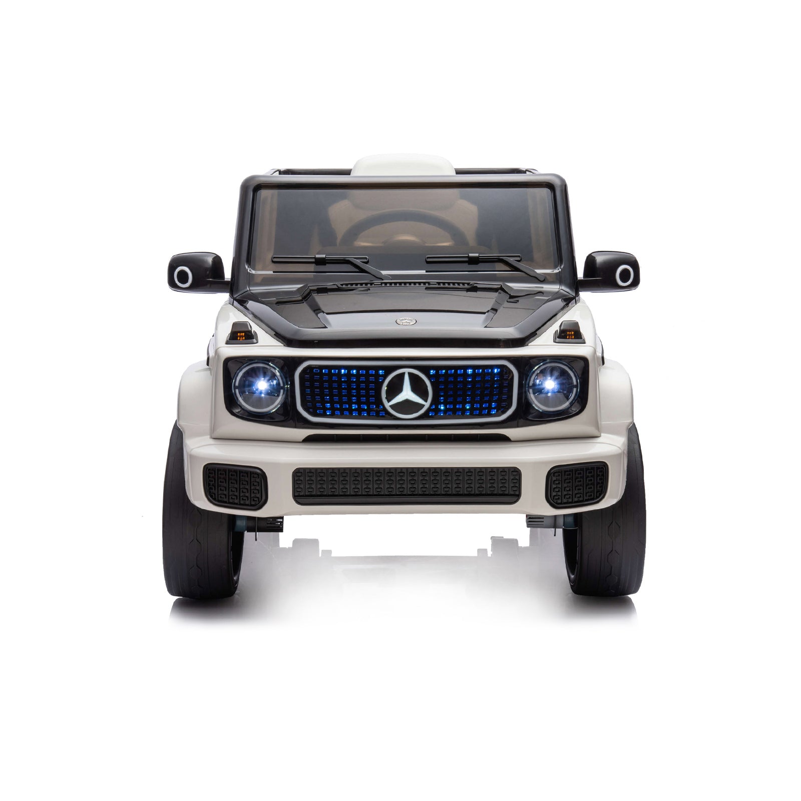 Eл. Джип Mercedes Eqg Бял Eva, Кожена Се