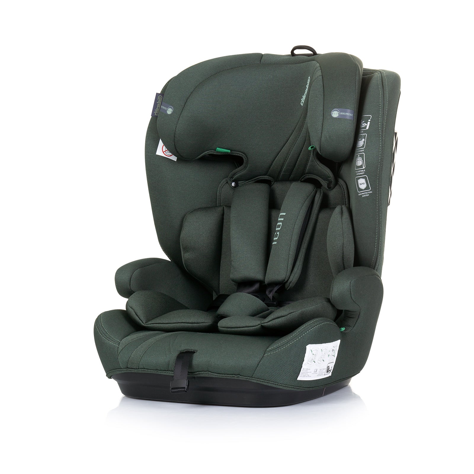 Ст.Кола I-Size 76-150 Cm Icon Зелено - Група 1/2/3 (9-36Кг) - Chipolino - BebeMama