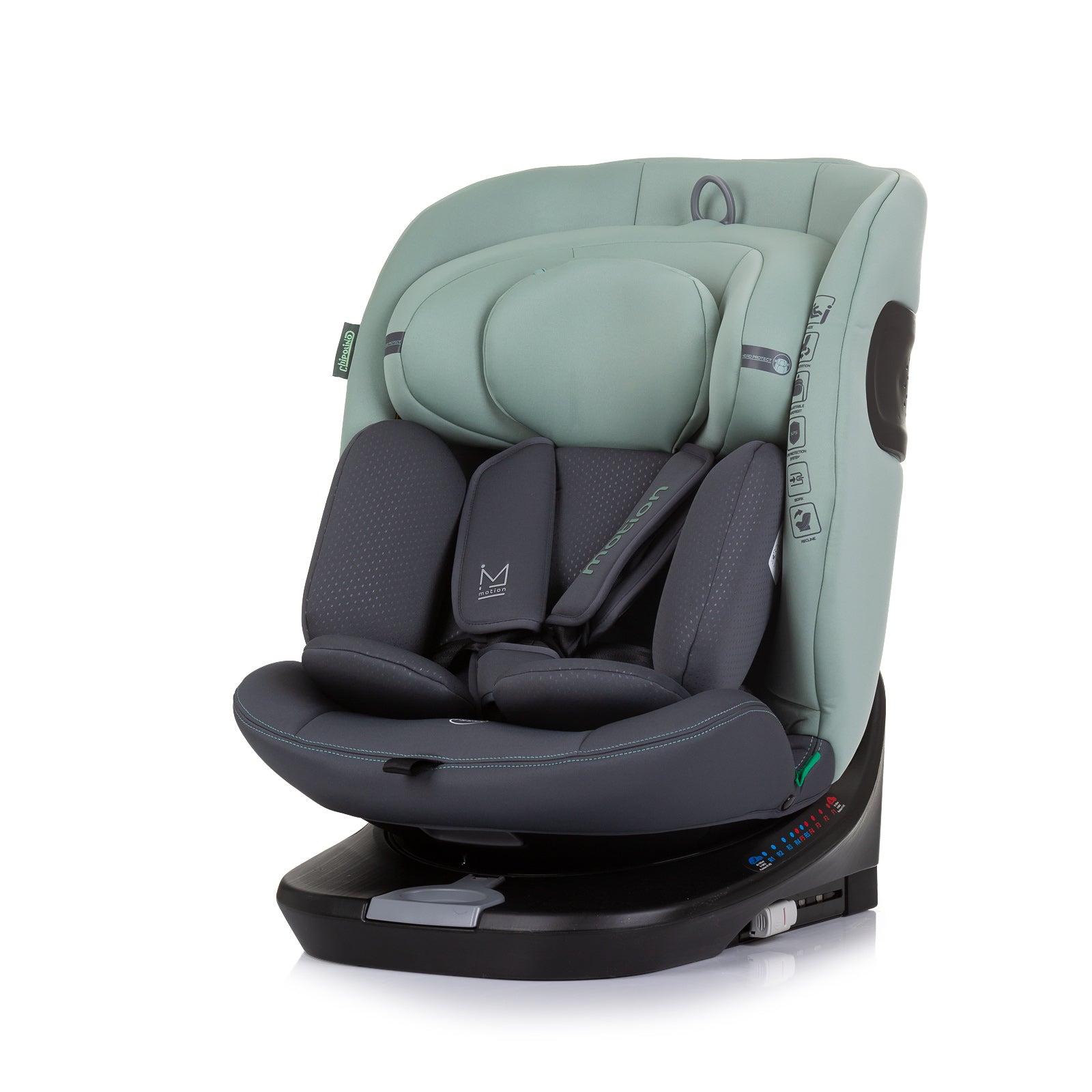 Ст.Кола 360 I-Size 40-150 Motion Зелено - Група 0+/1/2/3 (0-36Кг) - Chipolino - BebeMama