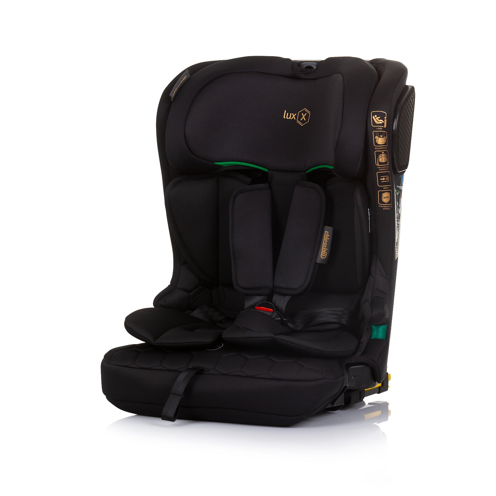 Стол За Кола76-150Cmi-Size Luxx Обсидиан - Група 1/2/3 (9-36Кг) - Chipolino - BebeMama