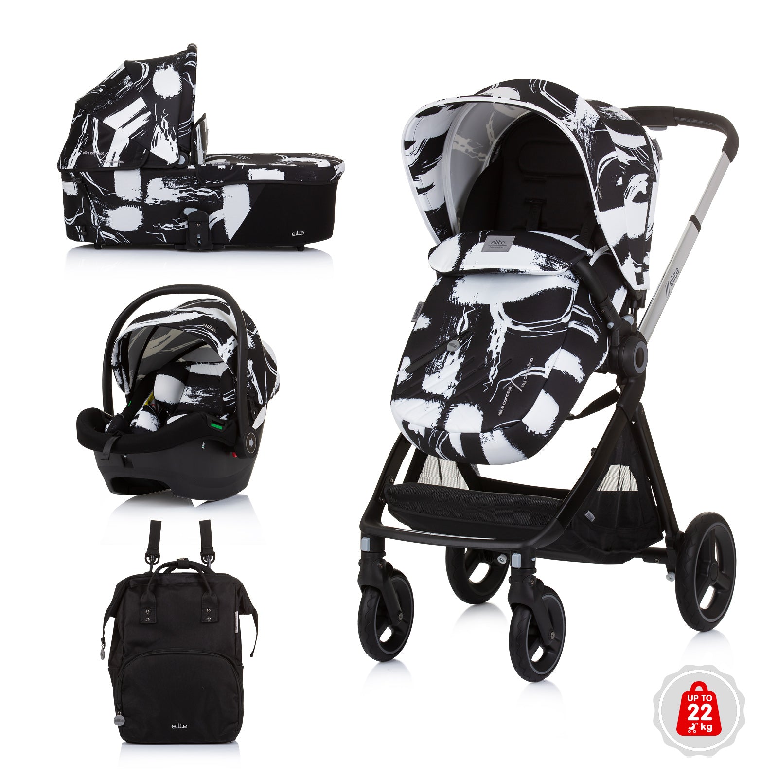 Детска Количка До 22 Кг"Елит"Мастилен Арт - Комбинирани Колички - Chipolino - BebeMama