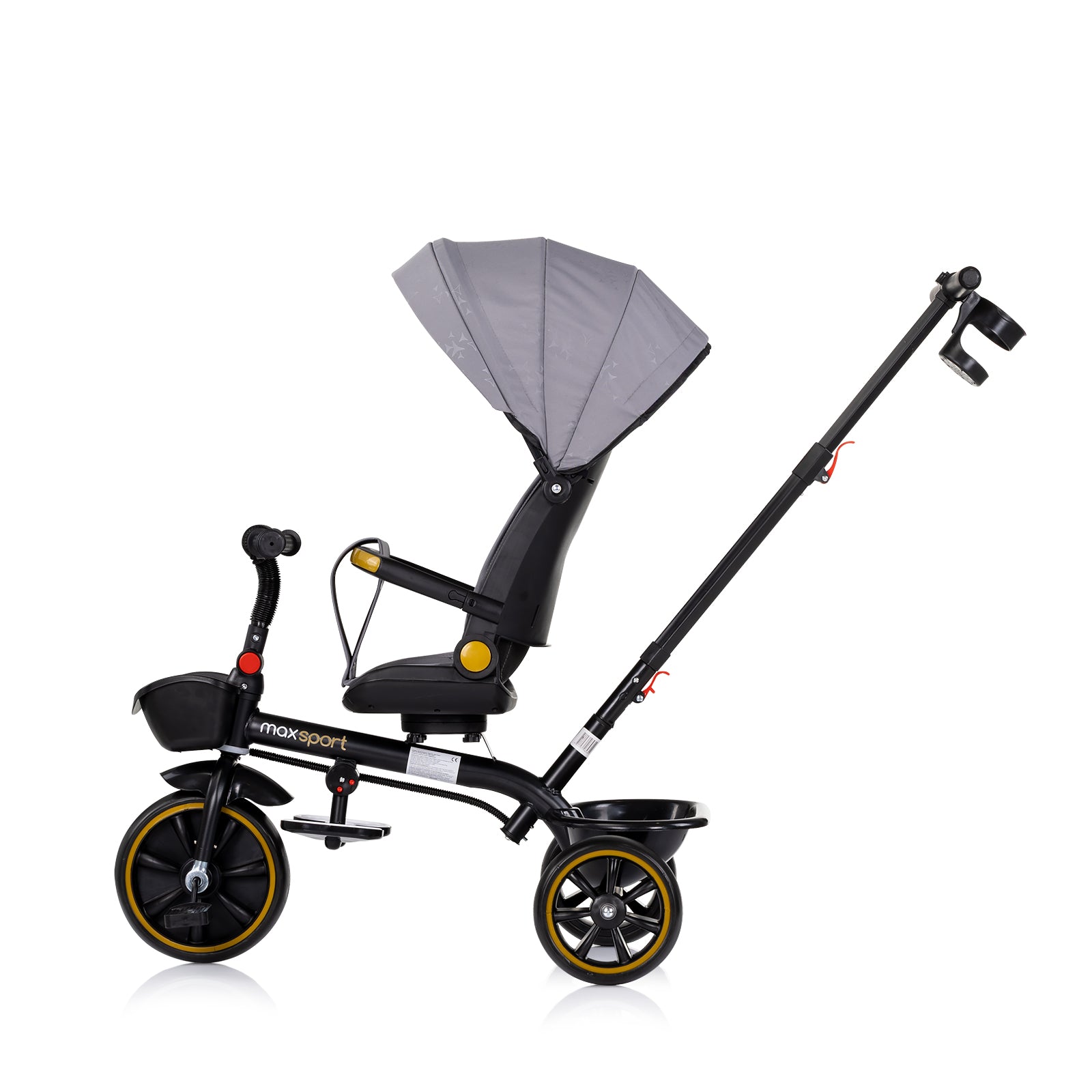 Tricicletă cu copertină Max Sport antracit