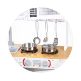 Set de bucătărie din lemn cu 5 ustensile de gătit metalice