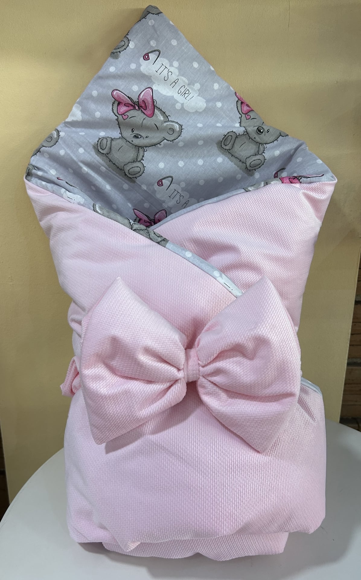 Двулицева Пелена За Изписване "прегърни Ме" + Панделка Зима It's A Girl + Pink Galix