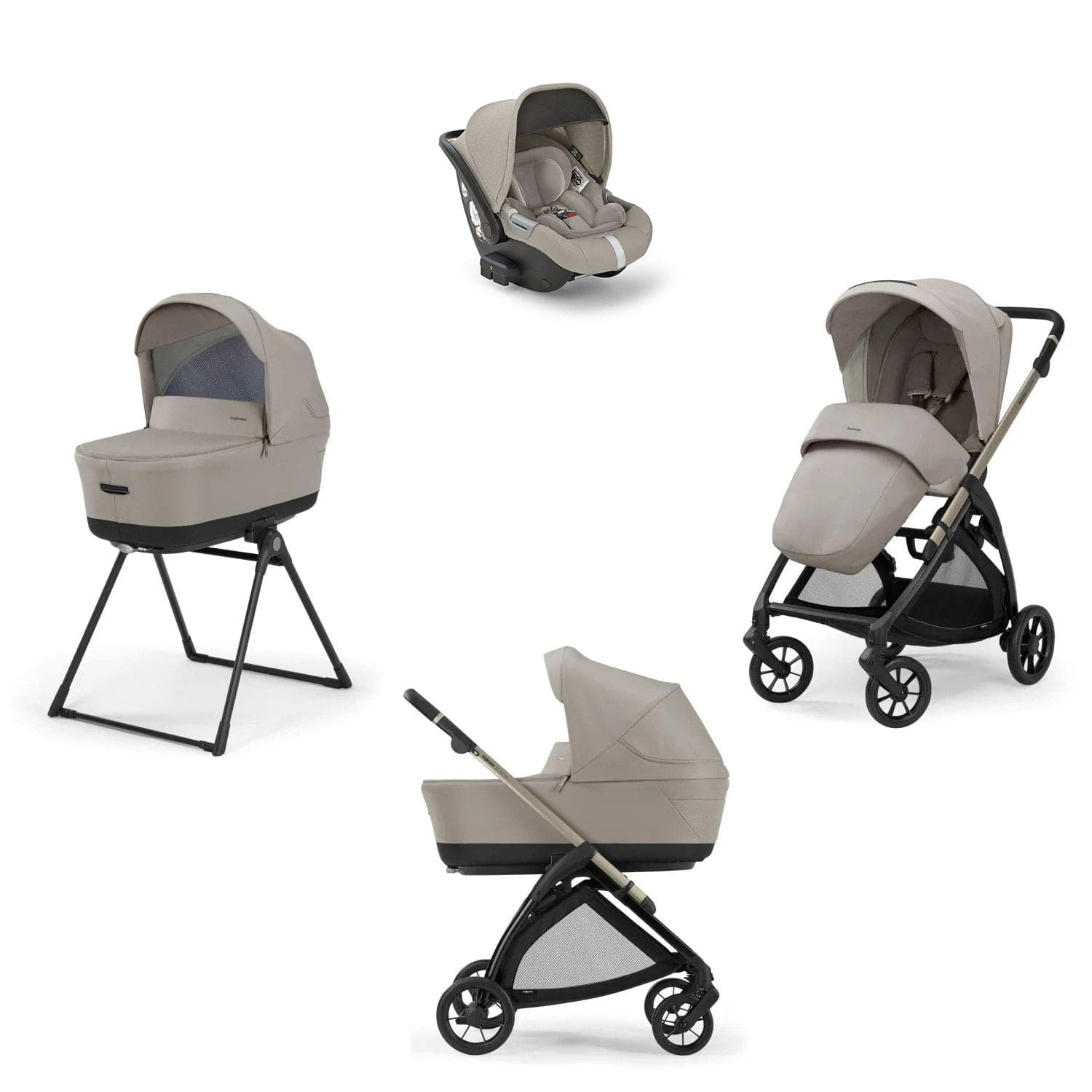 Бебешка Количка 4 В 1 Inglesina System Quattro Electa Darwin Infant - Battery Beige/Iridium Black