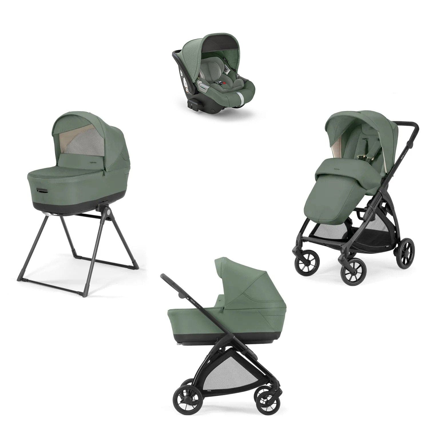 Бебешка Количка 4 В 1 Inglesina System Quattro Electa Darwin Infant - Murray Green/Total Black