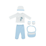 Baba Rugdalózó Szett 5 részes Newborn (0-6 hónapos) Paracaidas Blue Interbaby