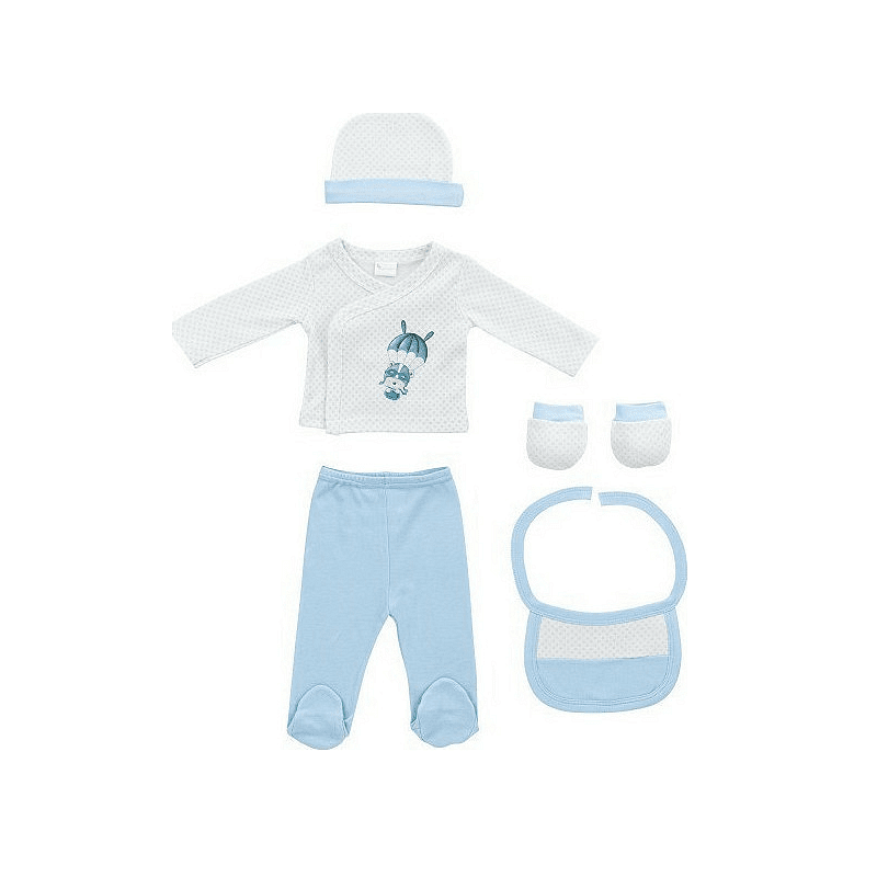 Бебешки Комплект За Изписване 5ч Newborn (0 6м) Paracaidas Blue Interbaby