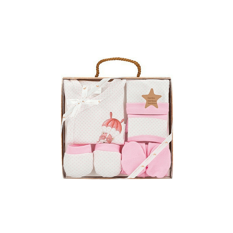 Бебешки Комплект За Изписване 5ч Newborn (0 6м) Paracaidas Pink Interbaby