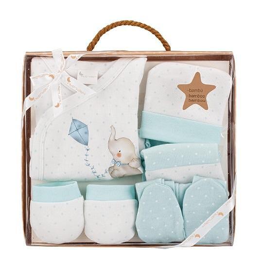 Бебешки Комплект За Изписване 5ч Elefante Blue 20 01 Interbaby