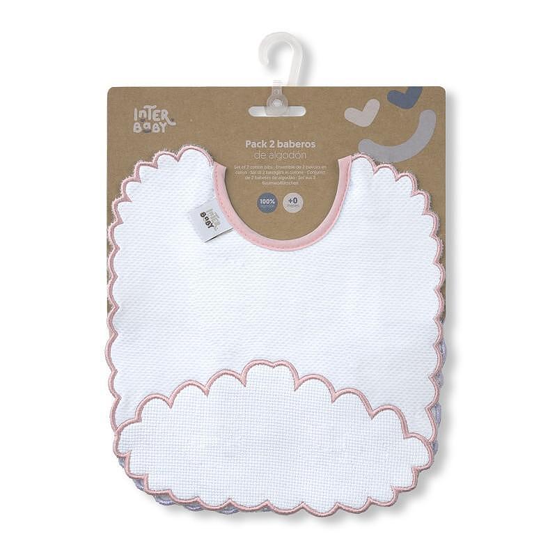 Бебешки Лигавник Fabric 2 Бр Grey&pink Interbaby