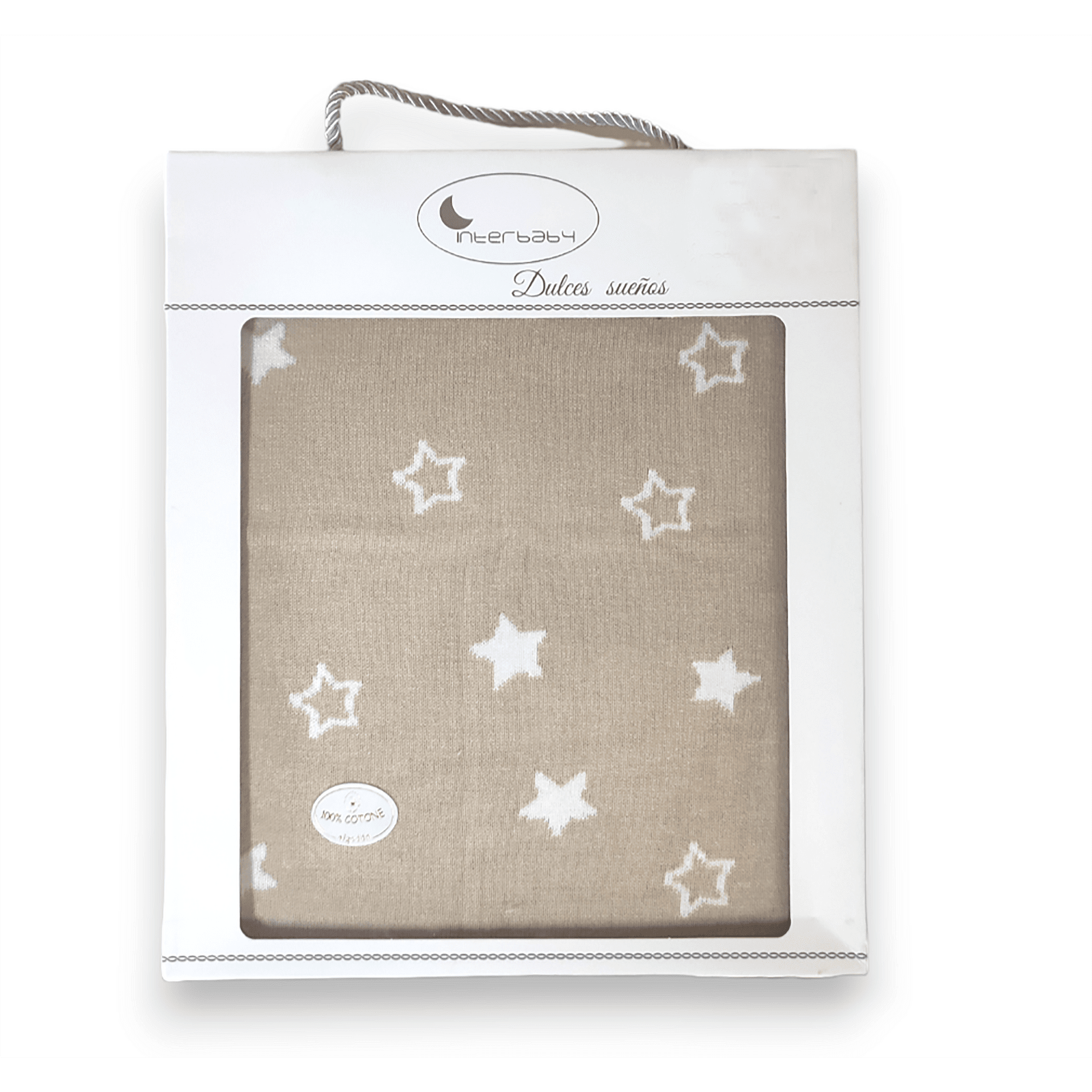 Бебешко Плетено Памучно Одеяло Star 75х100 См. White Beige Interbaby
