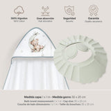 Комплект Бебешка Хавлия 100x100 См. + Козирка Oso Luna Estrellas White Green Interbaby