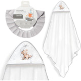 Комплект Бебешка Хавлия 100x100 См. + Козирка Oso Luna Estrellas White Grey Interbaby