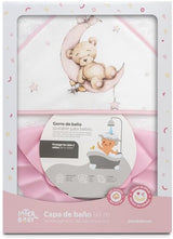 Комплект Бебешка Хавлия 100x100 См. + Козирка Oso Luna Estrellas White Pink Interbaby