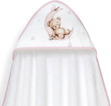 Комплект Бебешка Хавлия 100x100 См. + Козирка Oso Luna Estrellas White Pink Interbaby