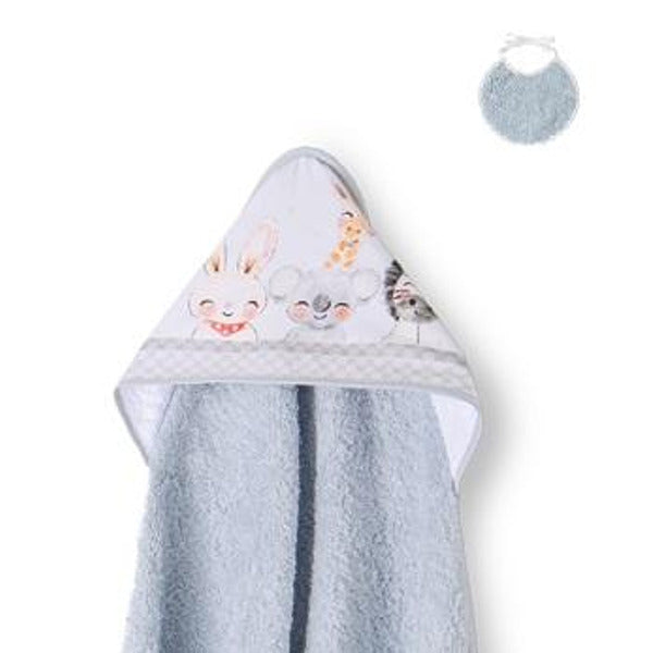 Комплект Бебешка Хавлия С Лигавник 100x100 См. Acuarela Grey Interbaby