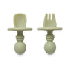 Комплект Силиконови Прибори За Хранене Anti Choking Olive Green Interbaby